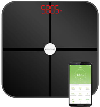 Concept Osobní váha diagnostická 180 kg PERFECT HEALTH, černá VO4011